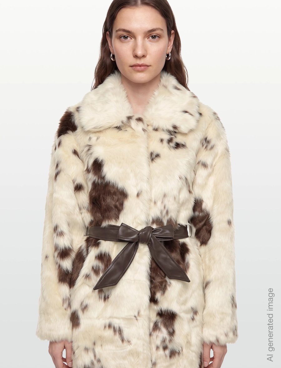 A-View - Kolvina coat - kunstpelz - 193 brown/white - 3