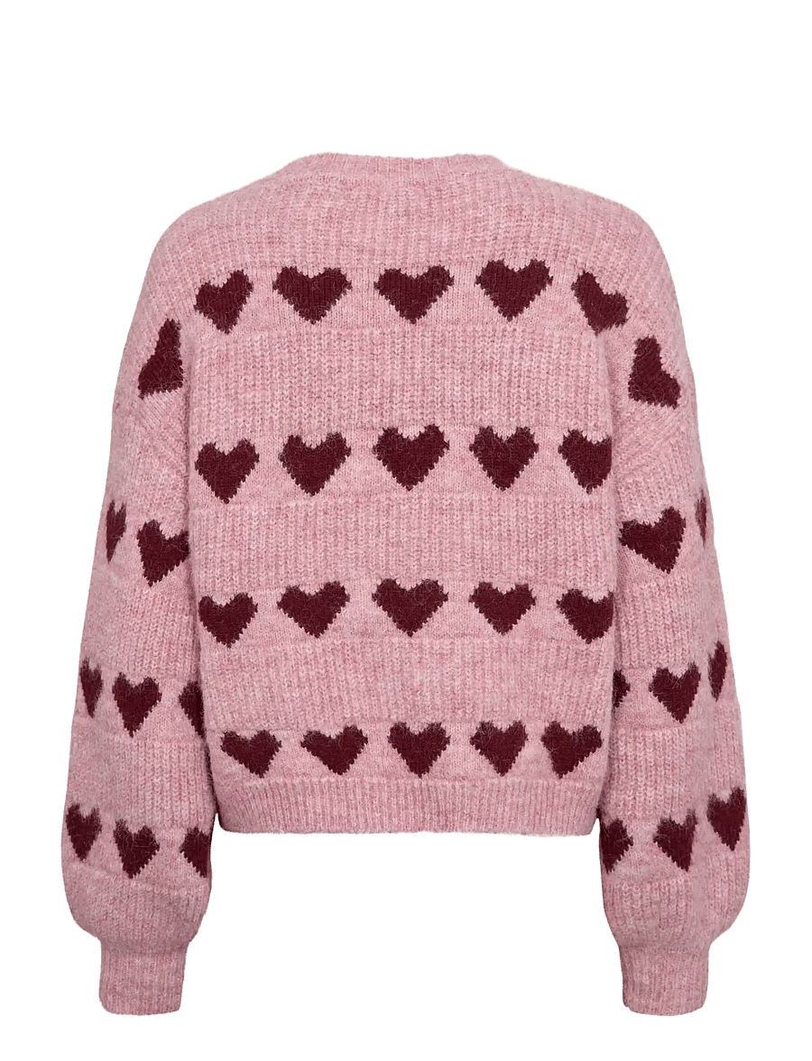 A-View - Heart knit pullover - striktrøjer - bordeaux/rose - 2
