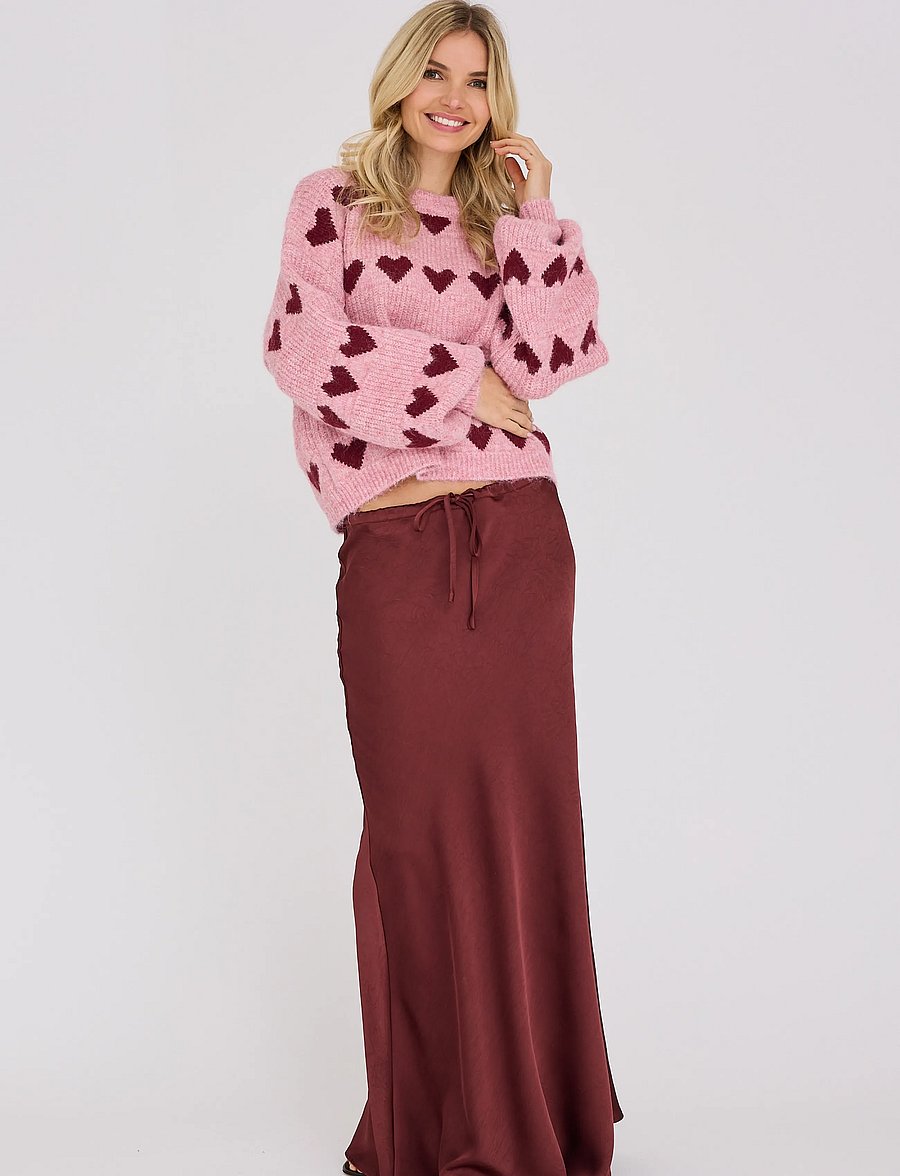 A-View - Heart knit pullover - striktrøjer - bordeaux/rose - 0