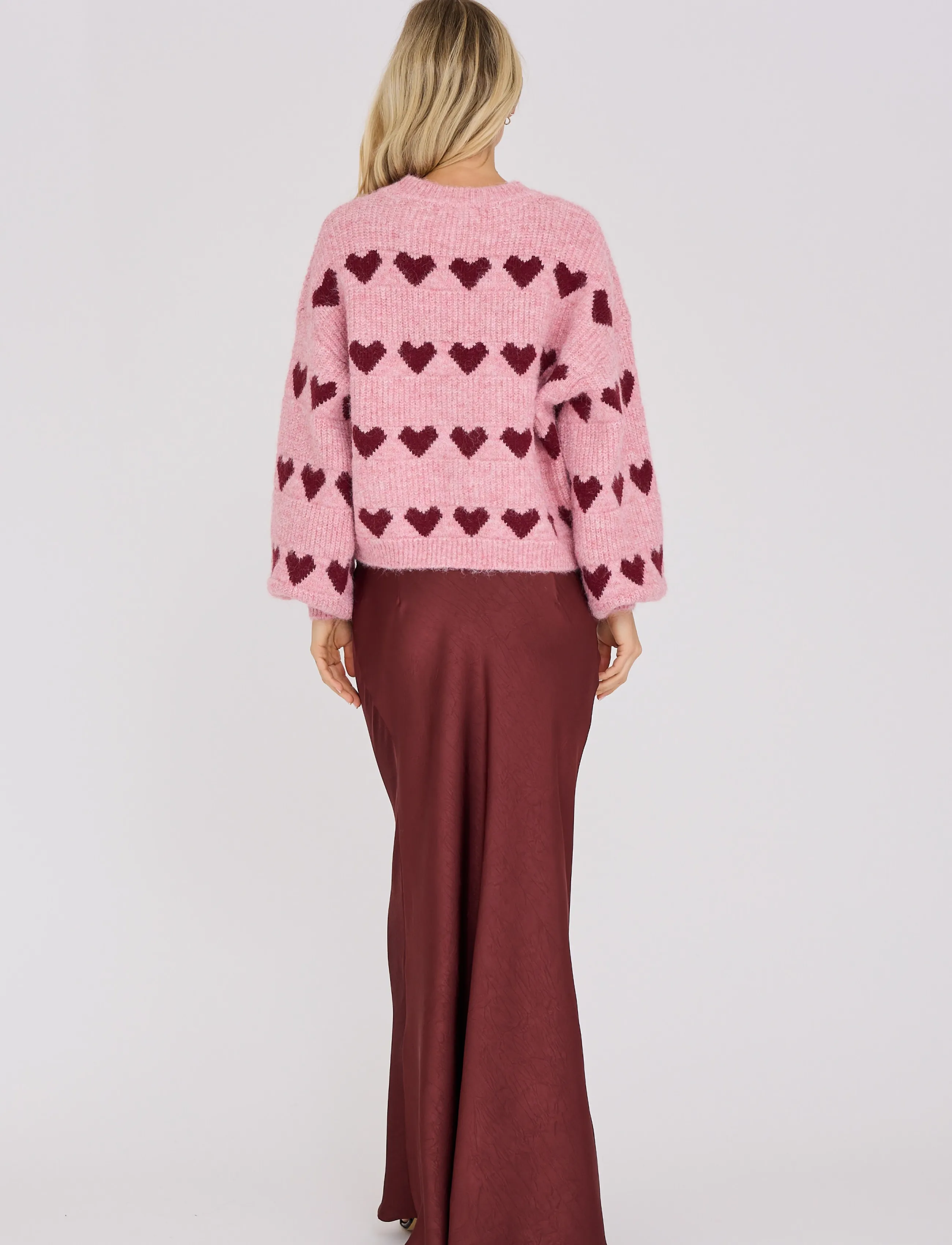 A-View - Heart knit pullover - striktrøjer - bordeaux/rose - 3