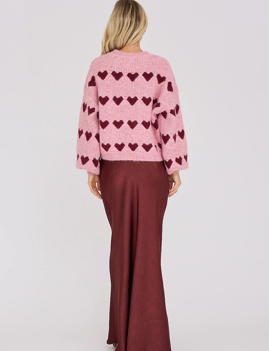 A-View - Heart knit pullover - striktrøjer - bordeaux/rose - 3