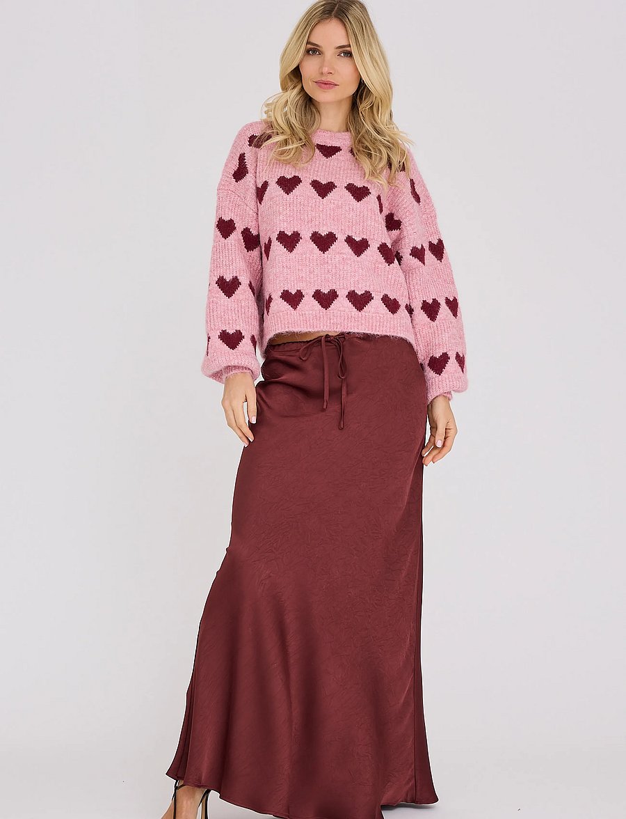 A-View - Heart knit pullover - striktrøjer - bordeaux/rose - 4