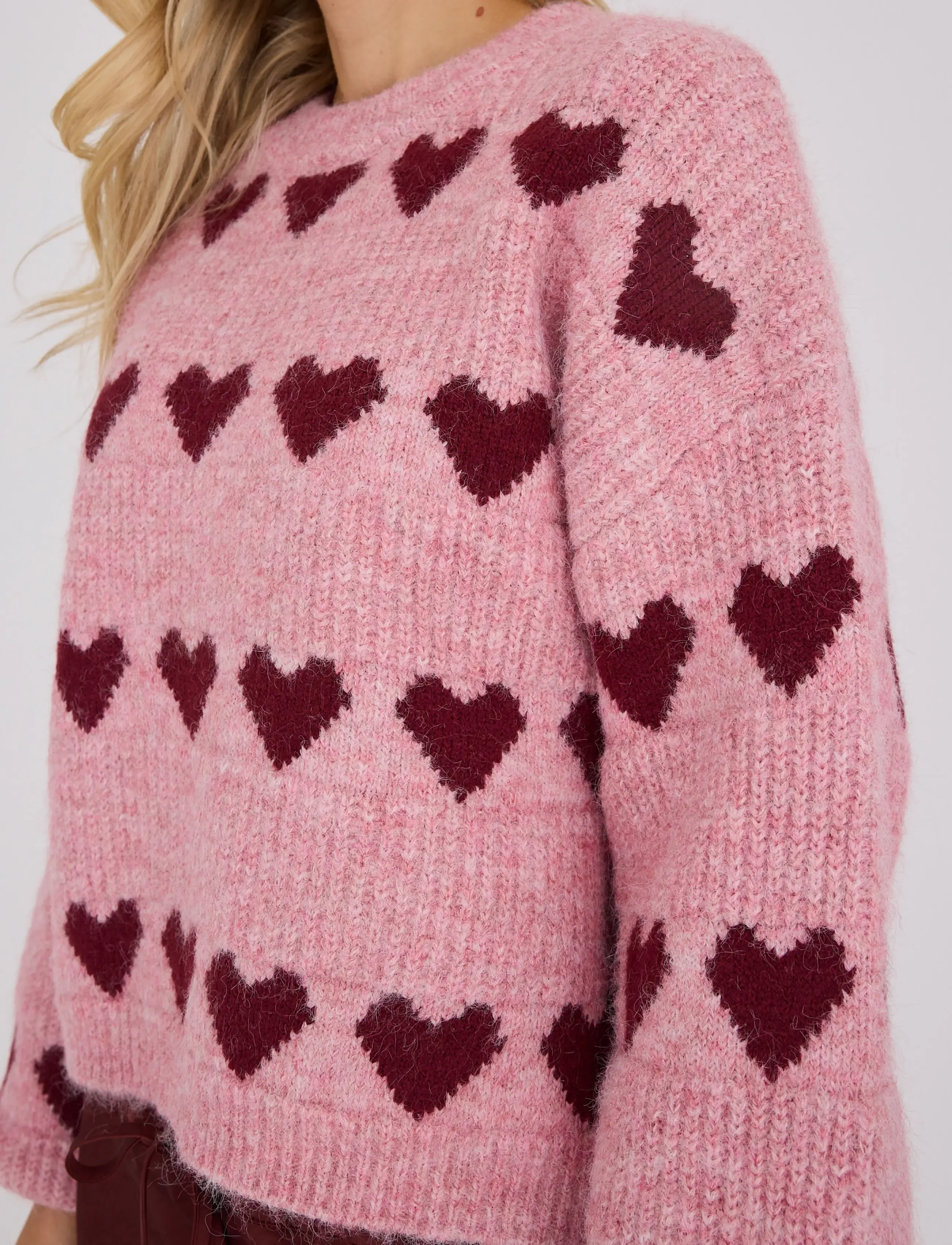 A-View - Heart knit pullover - striktrøjer - bordeaux/rose - 5