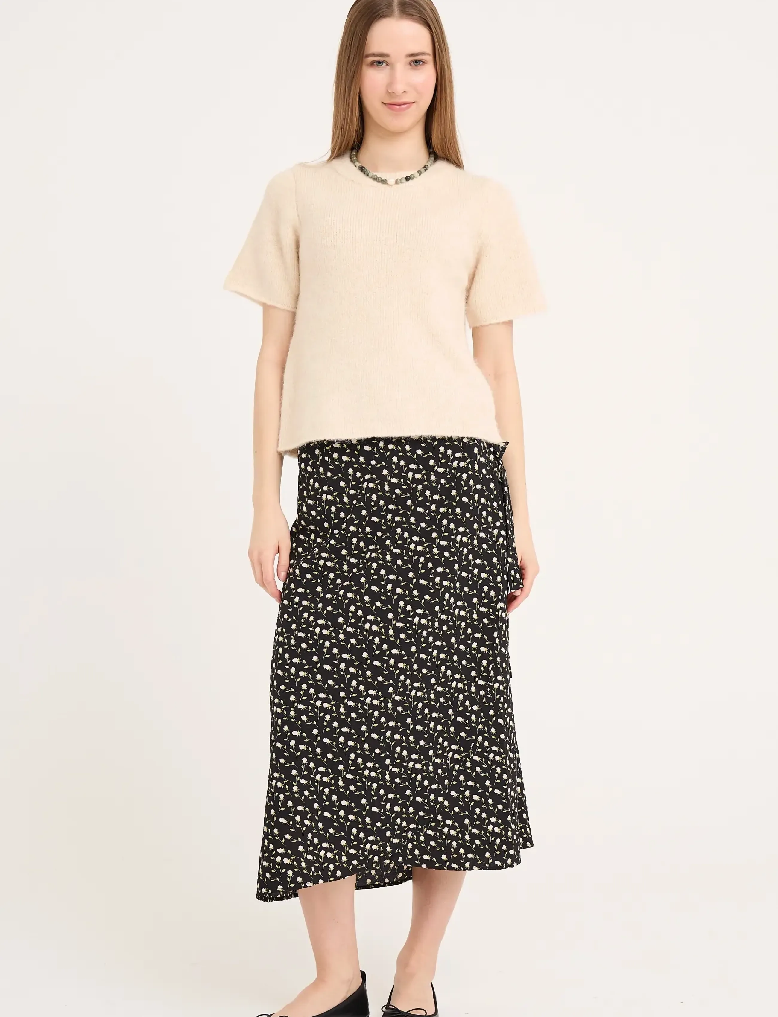 A-View Libby Knit Pullover, Kvinder, Kortærmet Strik Pullover, Cream, Str: L