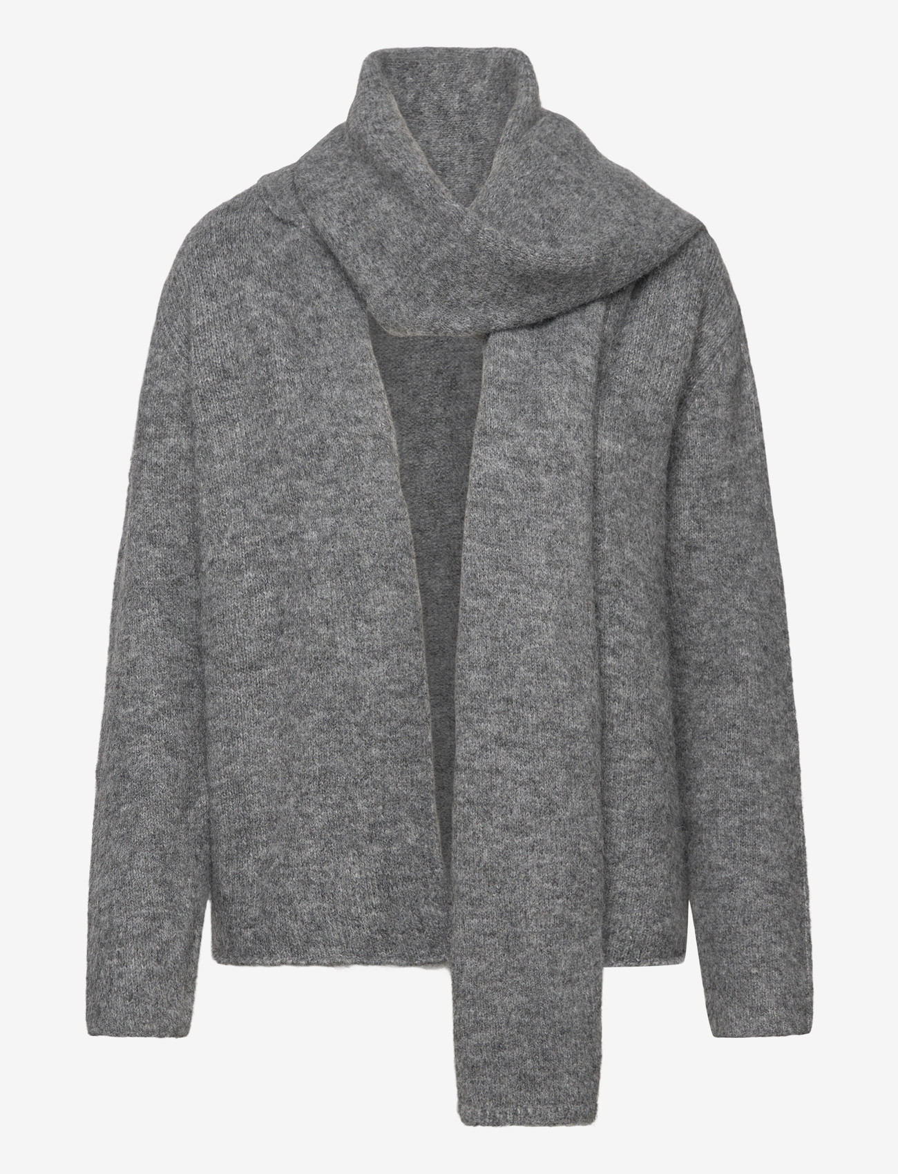 A-View - Harper knit scarf cardigan - cardigans - 990 medium grey melange - 0