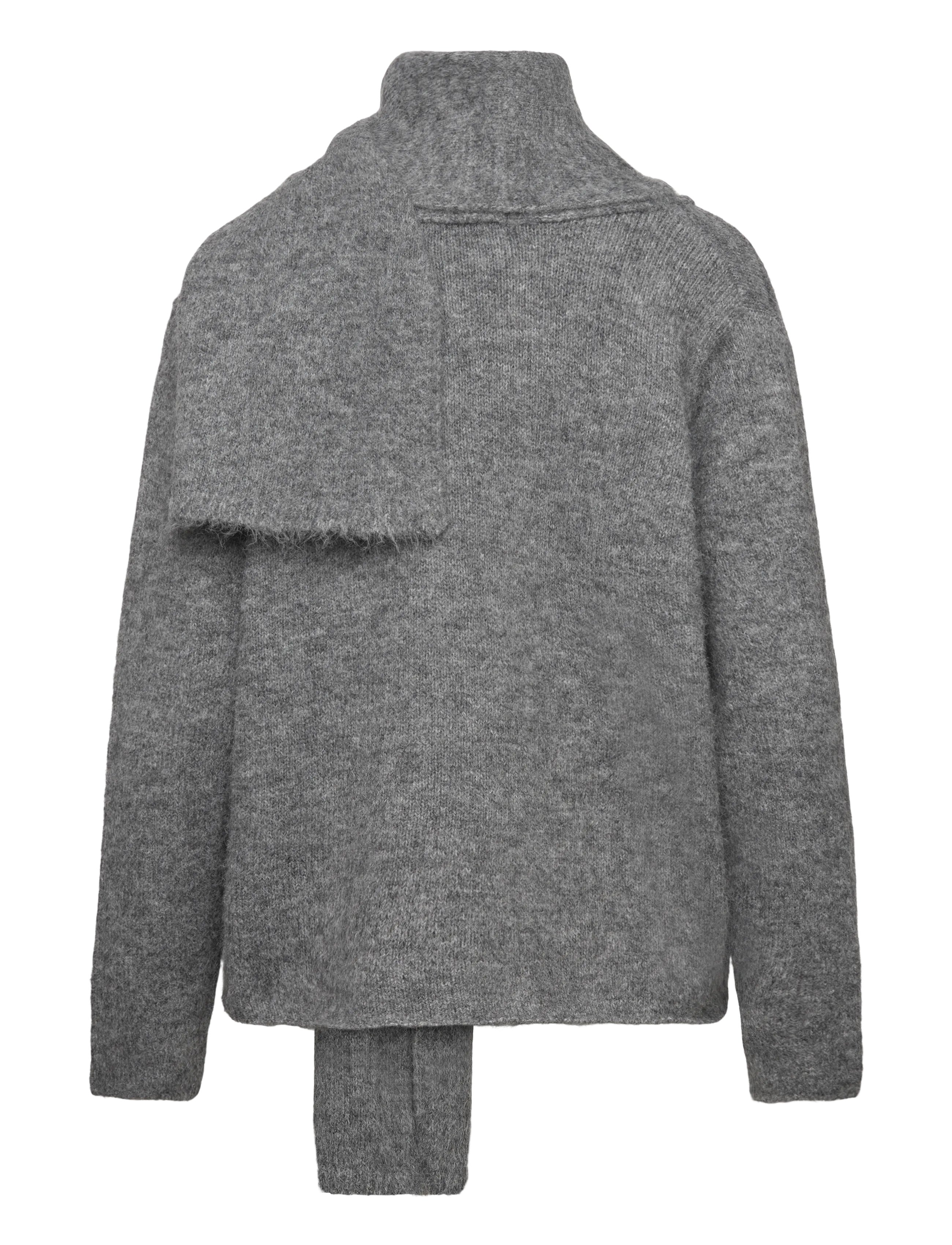 A-View - Harper knit scarf cardigan - cardigans - 990 medium grey melange - 1