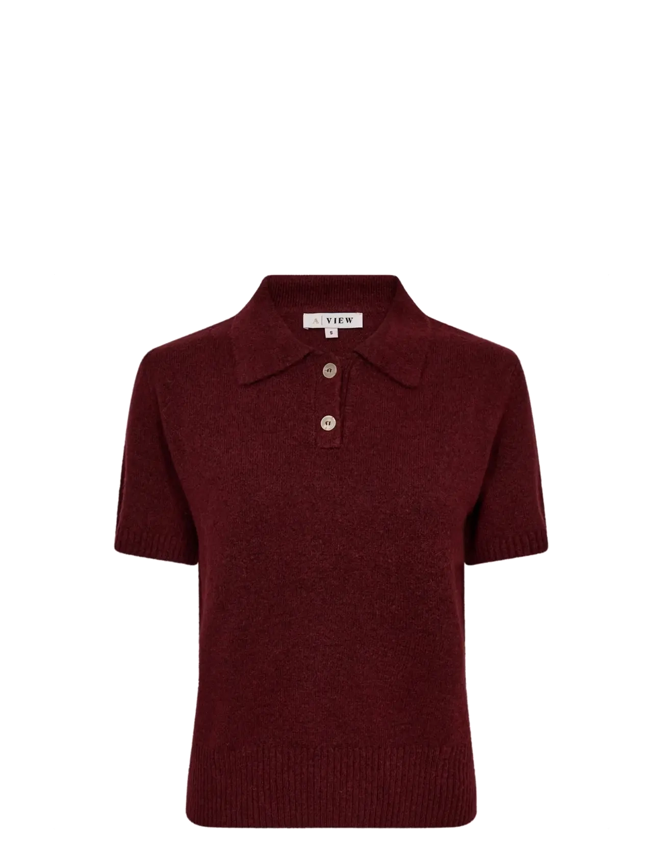 A-View Rena polo knit blouse - T-särgid ja alussärgid - 042 BORDEAUX / burgundy