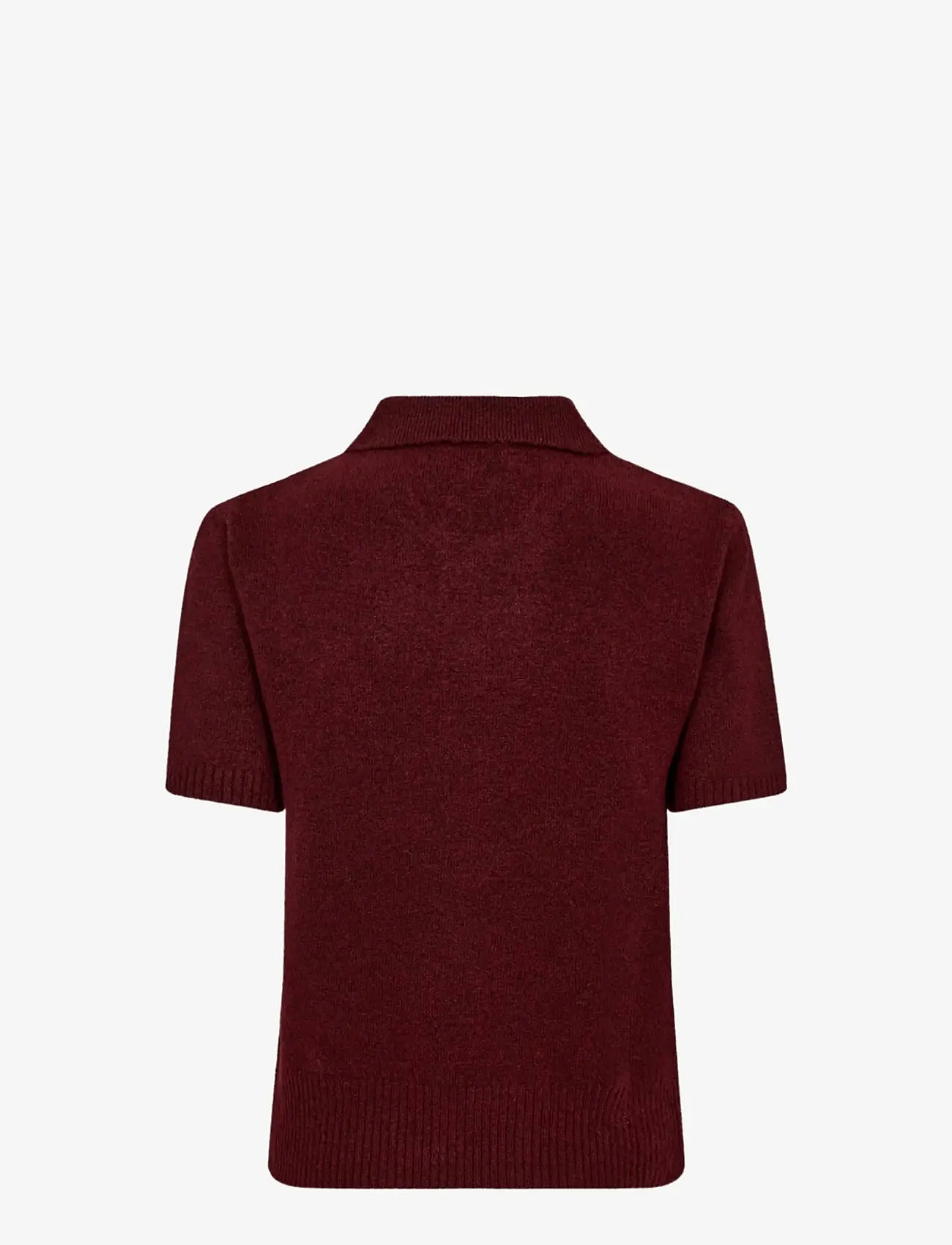 A-View - Rena polo knit blouse - pikéer - 042 bordeaux - 1