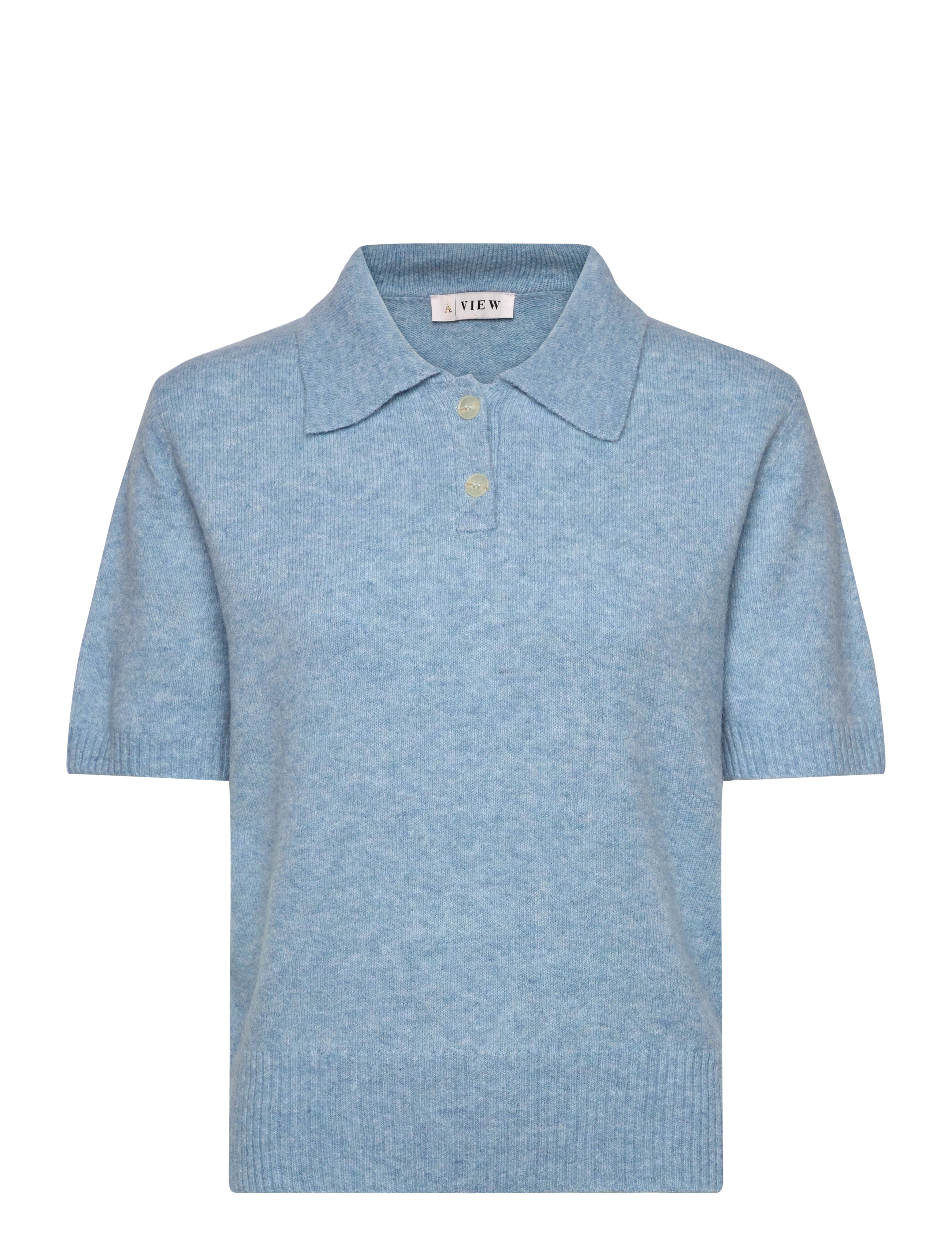 A-View Rena polo knit blouse - A-View - 282 LIGHT BLUE / blue