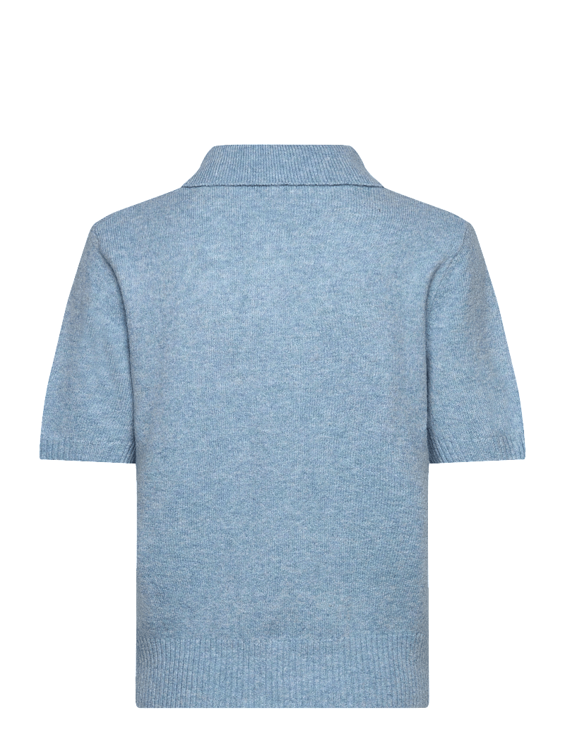 A-View - Rena polo knit blouse - polosärgid - 282 light blue - 1
