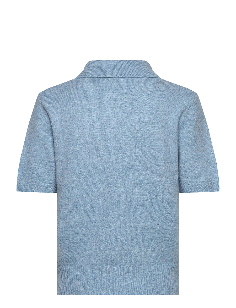 A-View - Rena polo knit blouse - poloshirts - 282 light blue - 1