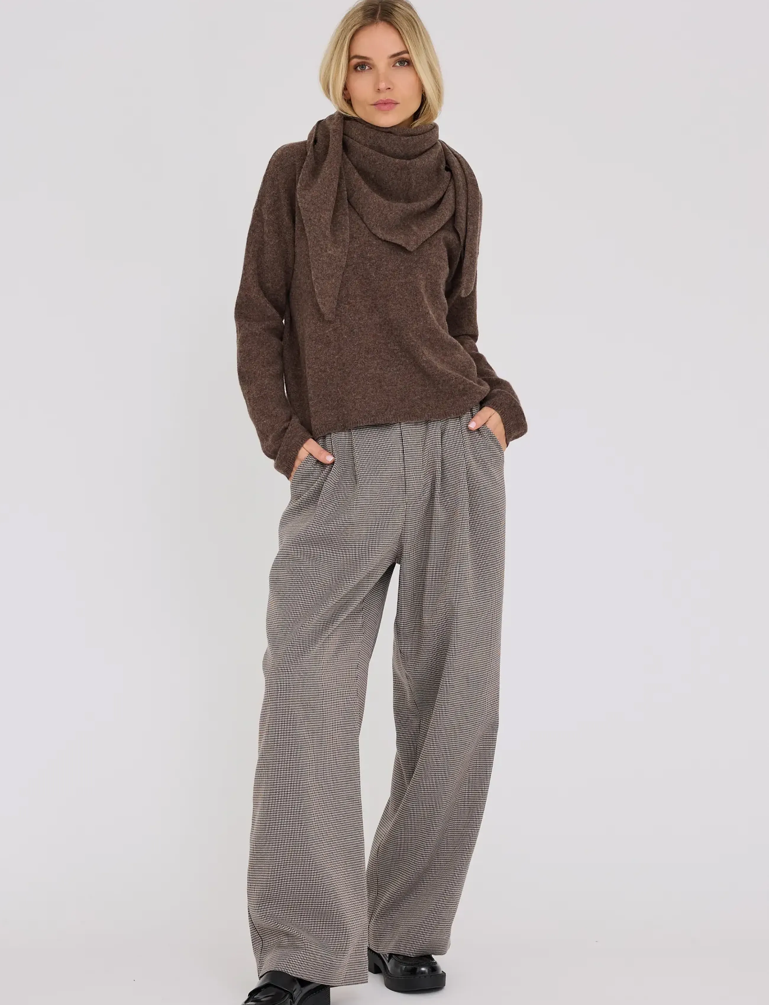A-View - Merino knit pullover - herbstliche kleidung - 117 brown - 0