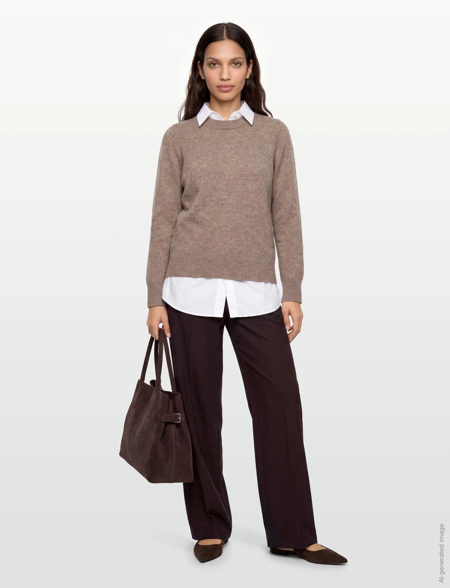 A-View - Merino knit pullover - pullover - light brown - 0