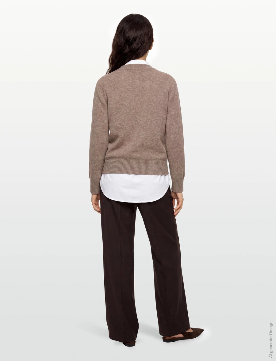 A-View - Merino knit pullover - pullover - light brown - 4