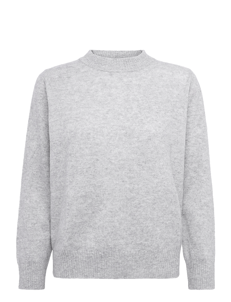 A-View - Merino knit pullover - pullover - light grey melange - 0