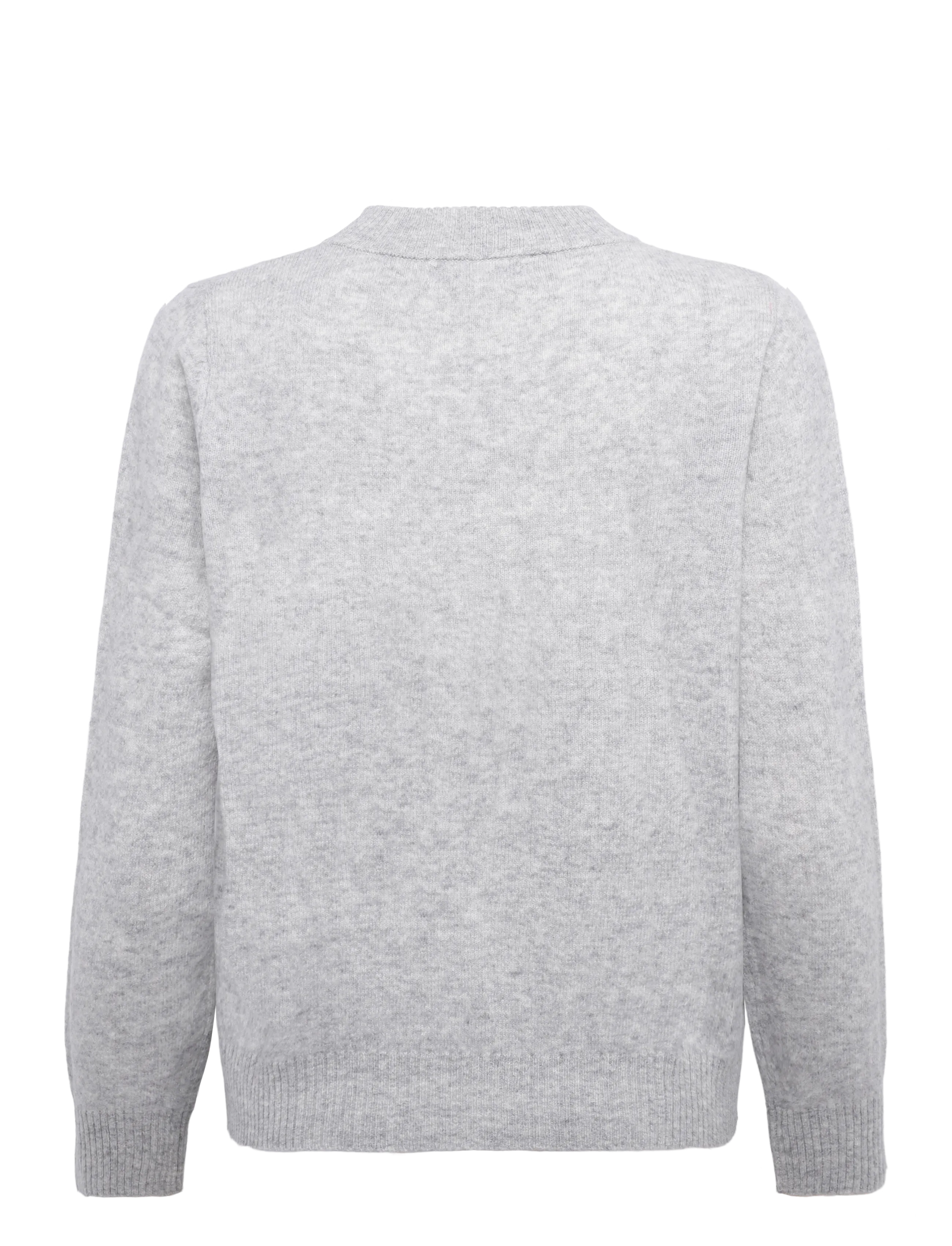 A-View - Merino knit pullover - pullover - light grey melange - 1