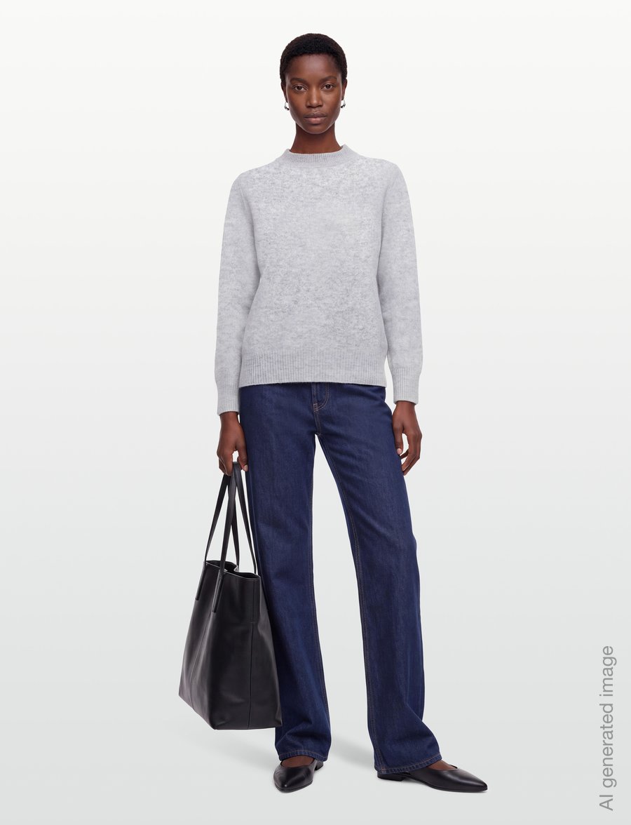 A-View - Merino knit pullover - jumpers - light grey melange - 0