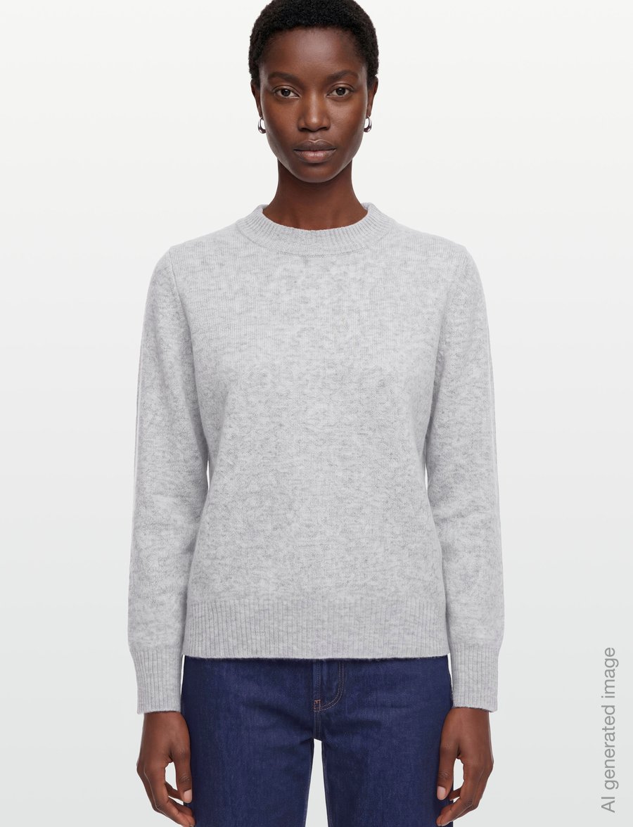 A-View - Merino knit pullover - jumpers - light grey melange - 3