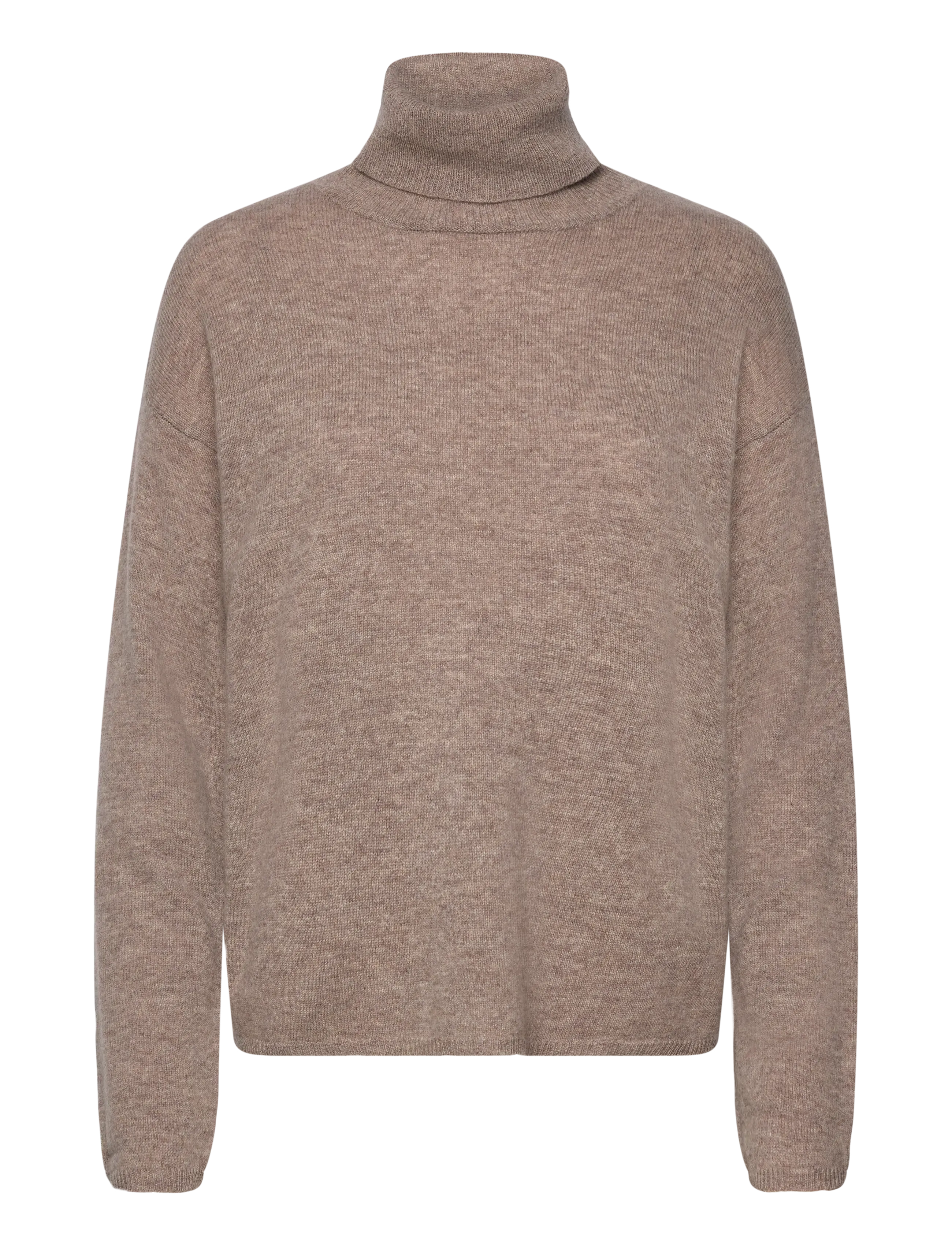 A-View Merino knit rollneck - Transitional Layering - LIGHT BROWN / brown