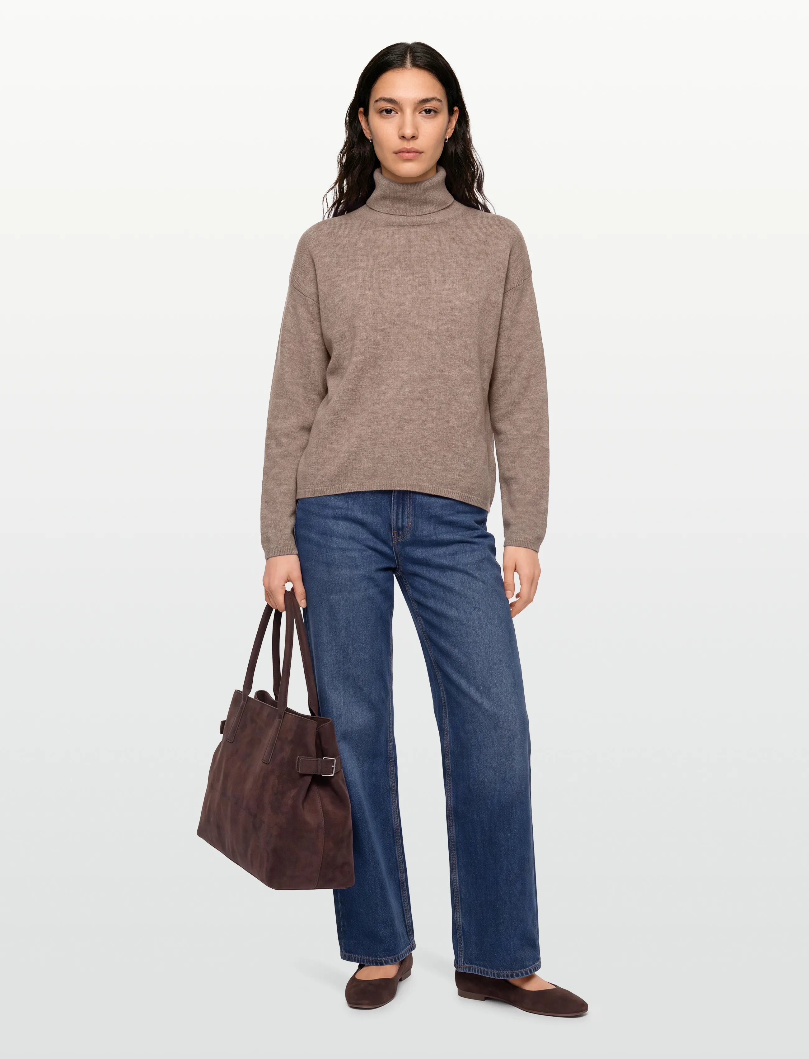 A-View - Merino knit rollneck - rollkragenpullover - light brown - 0