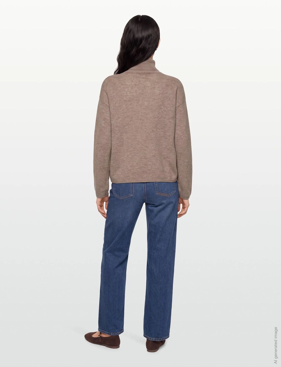 A-View - Merino knit rollneck - polotröjor - light brown - 4