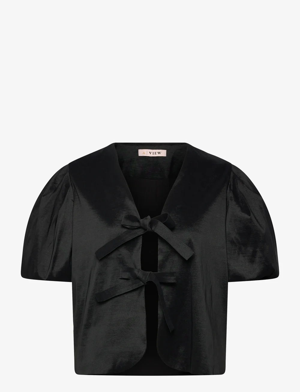 A-View - Christa bow jacket - kurzämlige blusen - black - 0