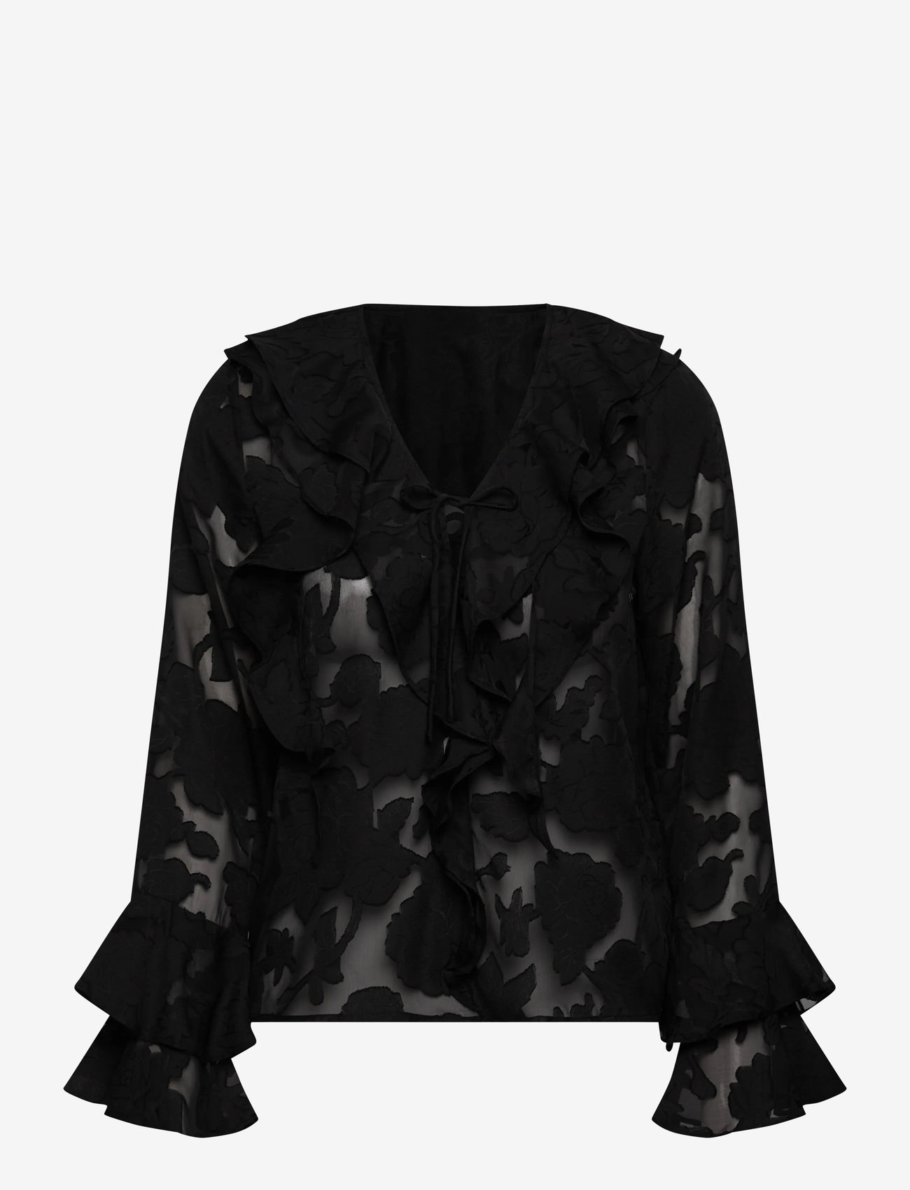 A-View - Floretta blouse - pikkade varrukatega pluusid - black - 0