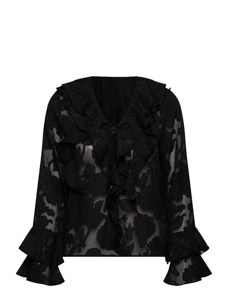 A-View - Floretta blouse - pikkade varrukatega pluusid - black - 0