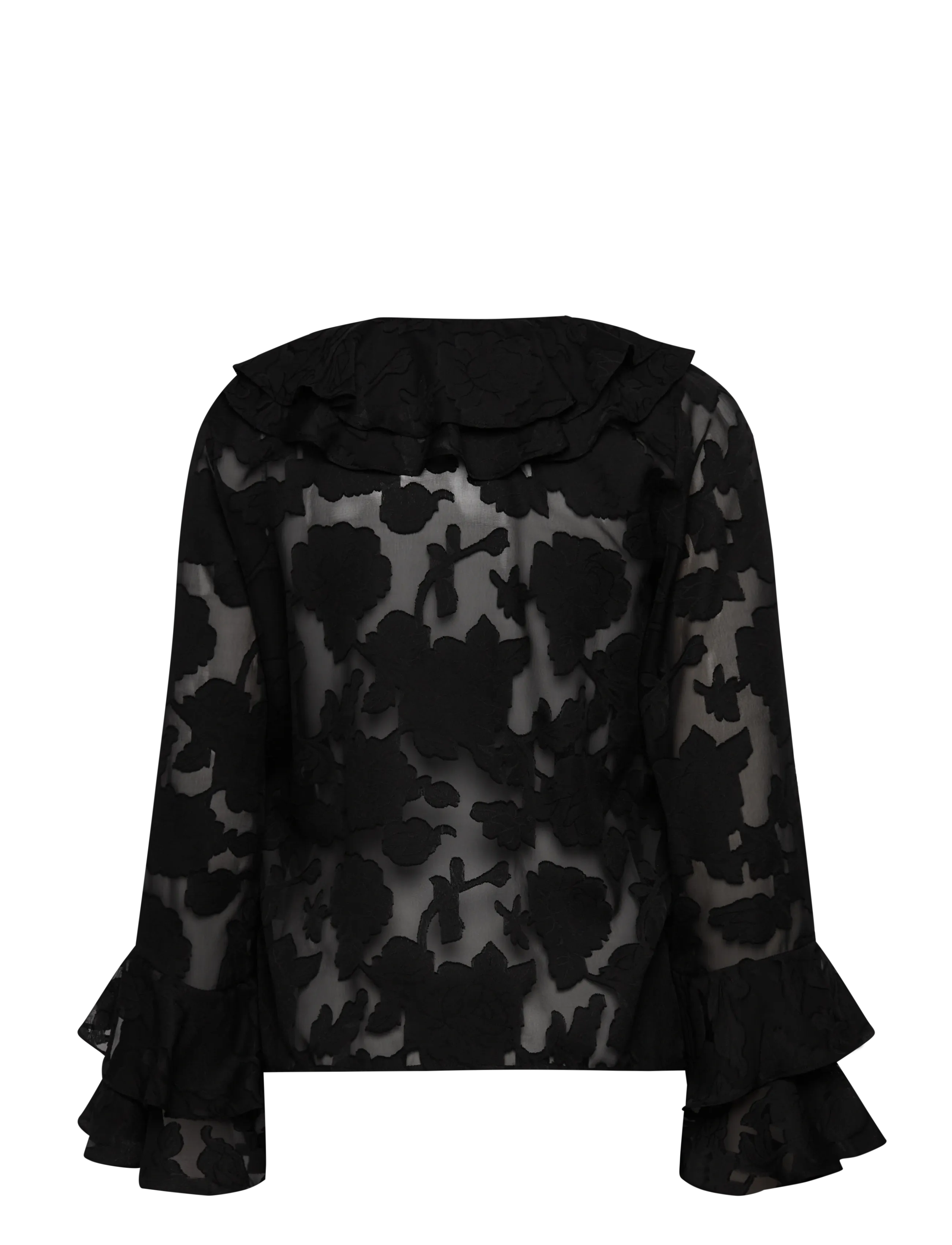 A-View - Floretta blouse - langærmede bluser - black - 1