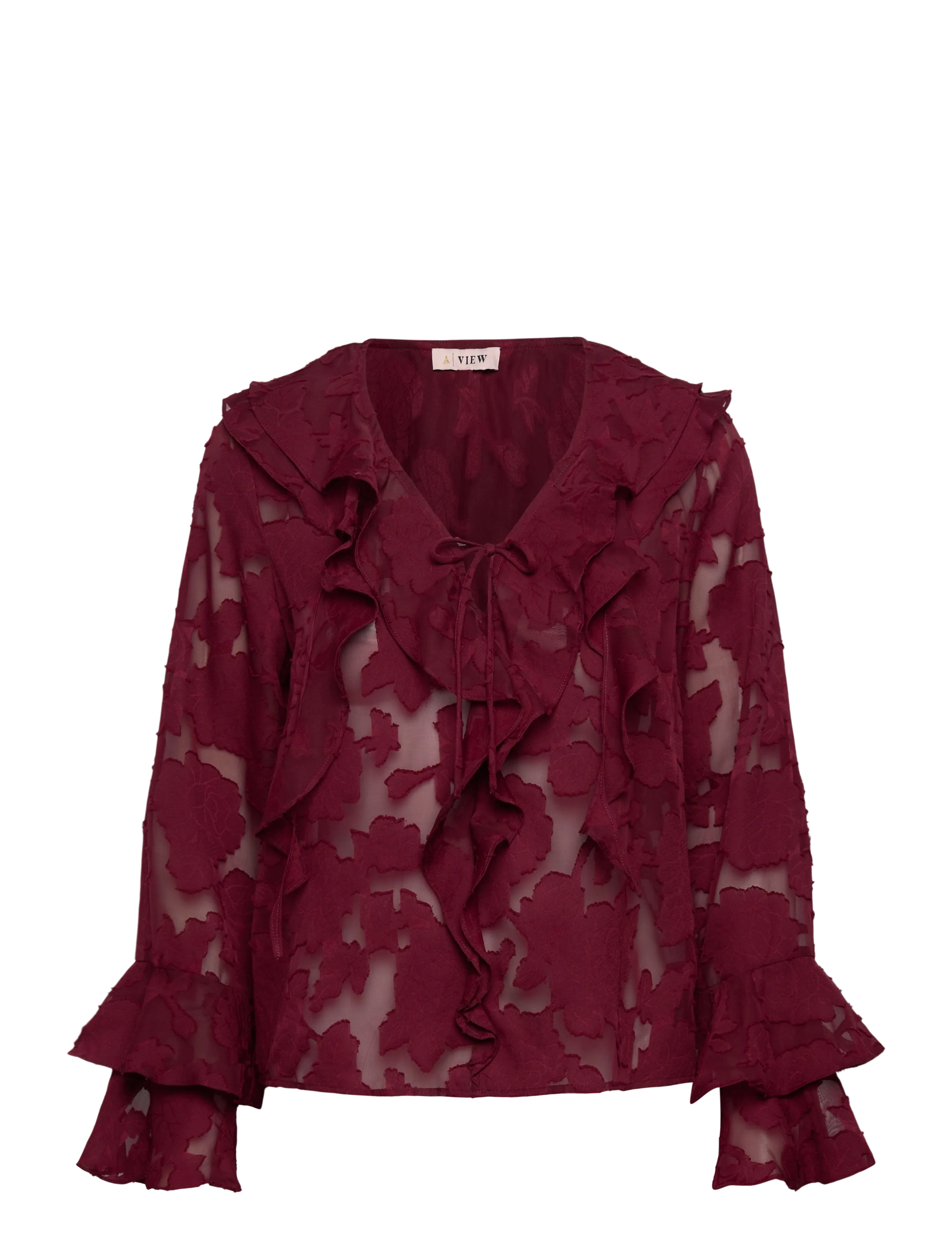 A-View Floretta Blouse, 34, Burgundy, Bluser > Langærmede, Dame