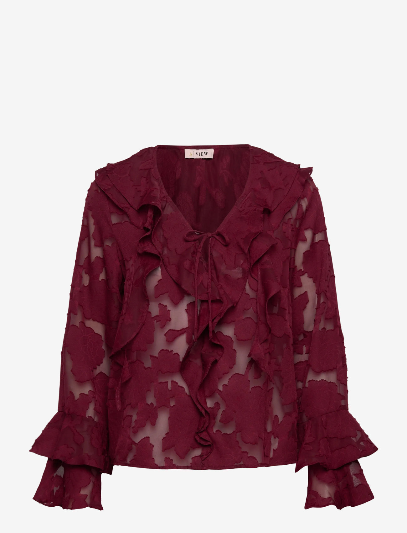 A-View - Floretta blouse - pikkade varrukatega pluusid - cabernet - 0