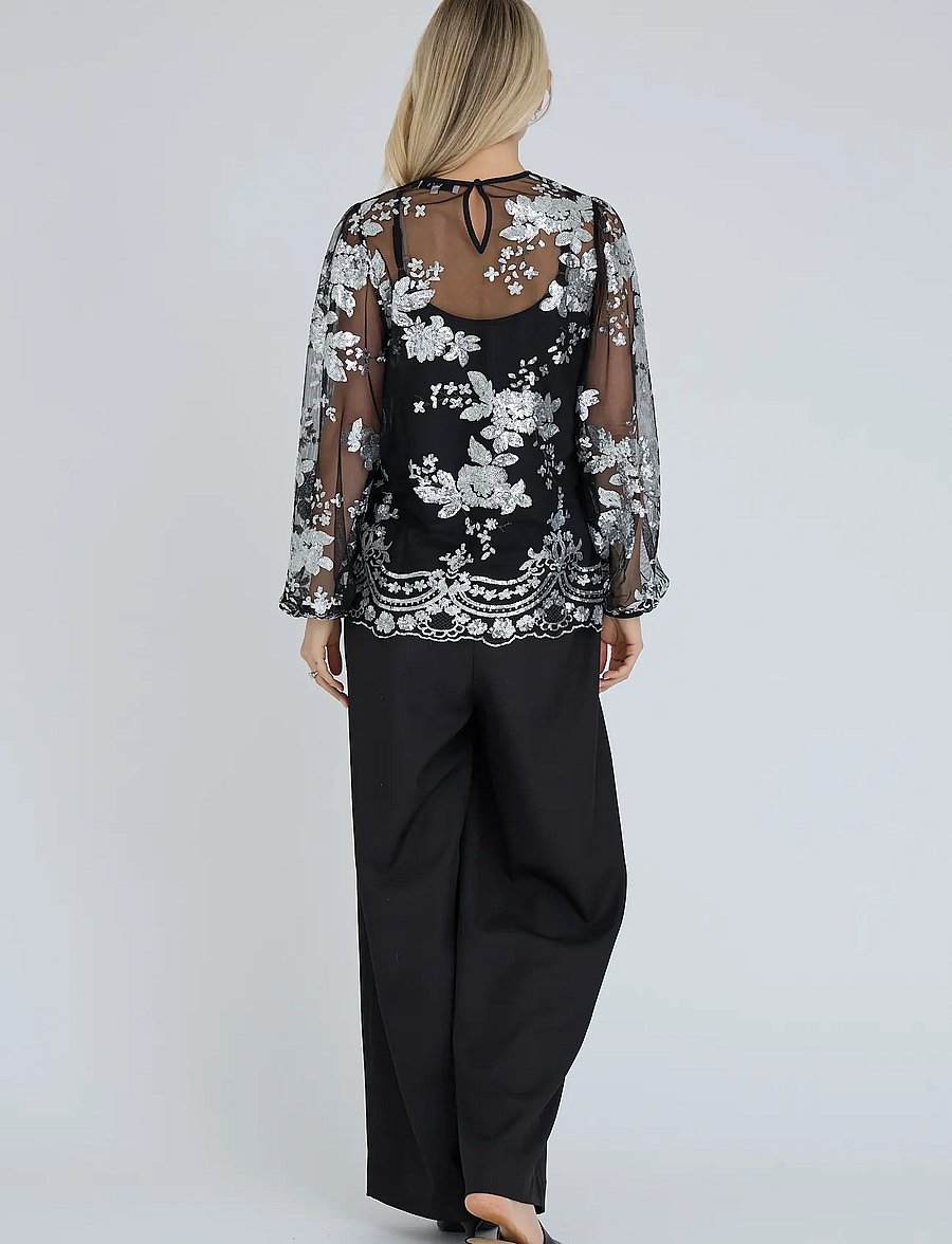 A-View - Estelle blouse - long sleeved blouses - black/silver - 3