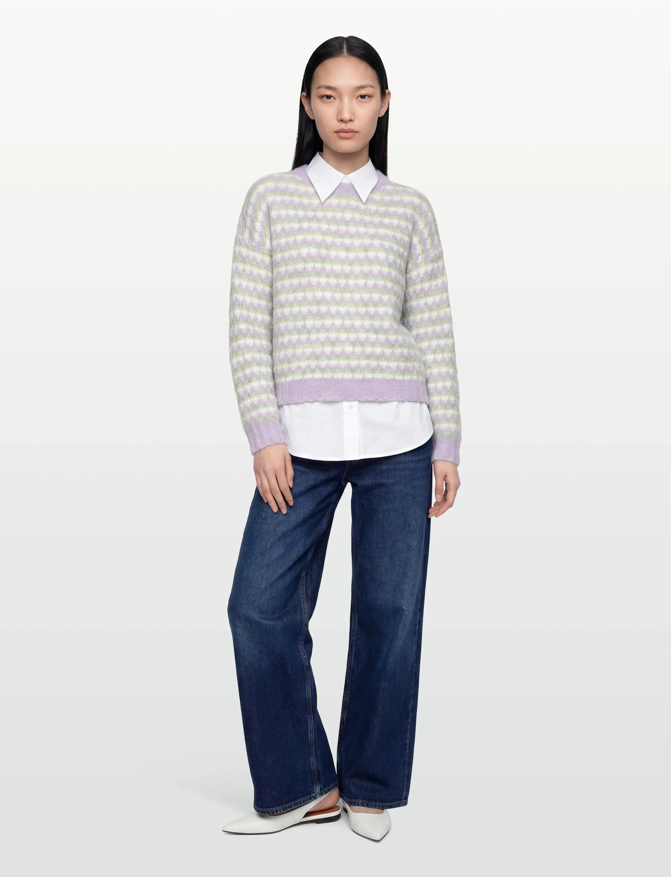 A-View Sassi Knit Pullover, 38, Purple, Strik > Trøjer, Dame