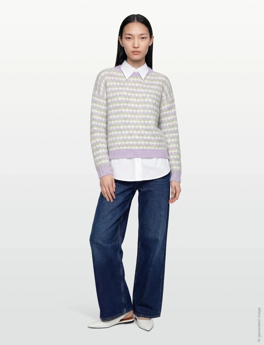 A-View - Sassi knit pullover - gebreide truien - green/purple - 0