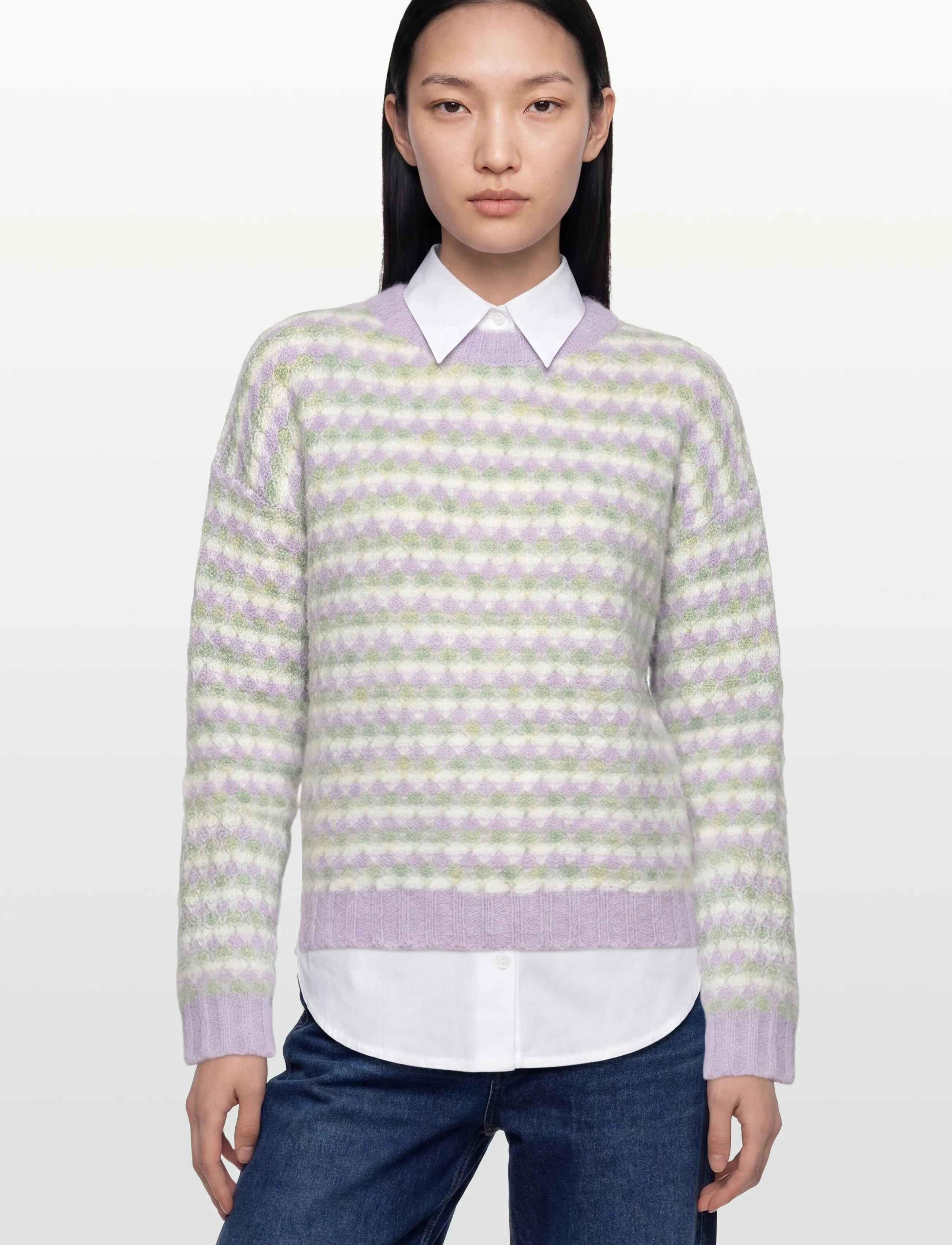 A-View - Sassi knit pullover - tröjor - green/purple - 3