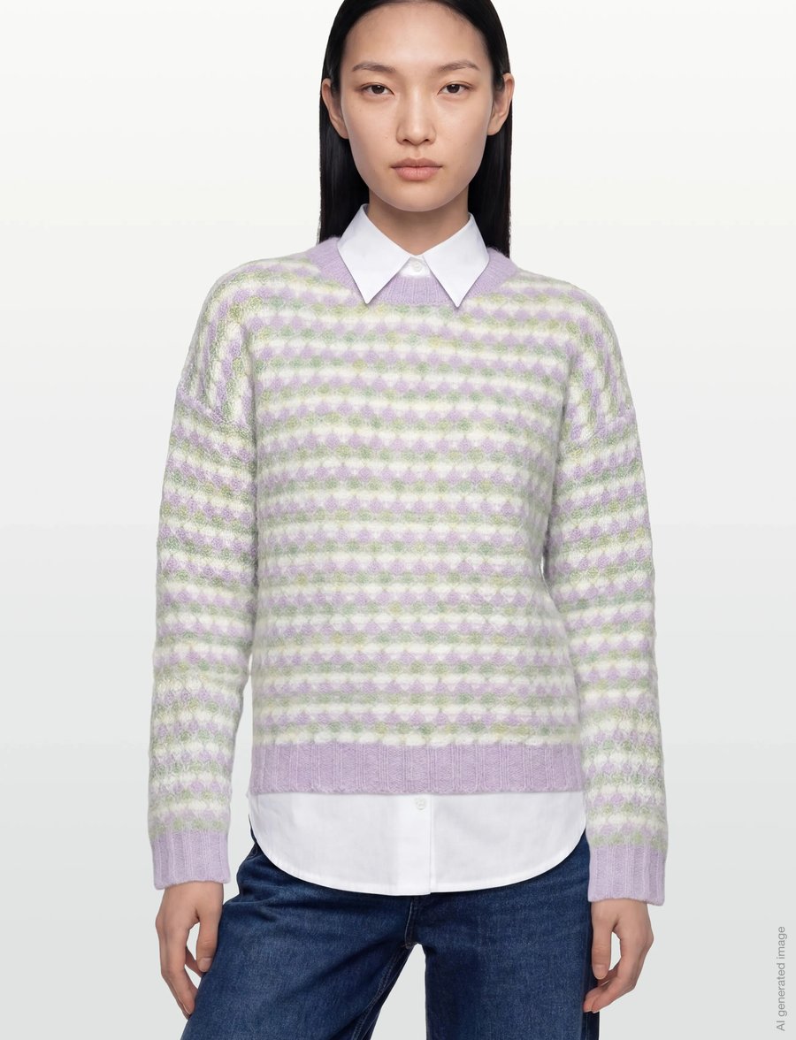 A-View - Sassi knit pullover - gebreide truien - green/purple - 3