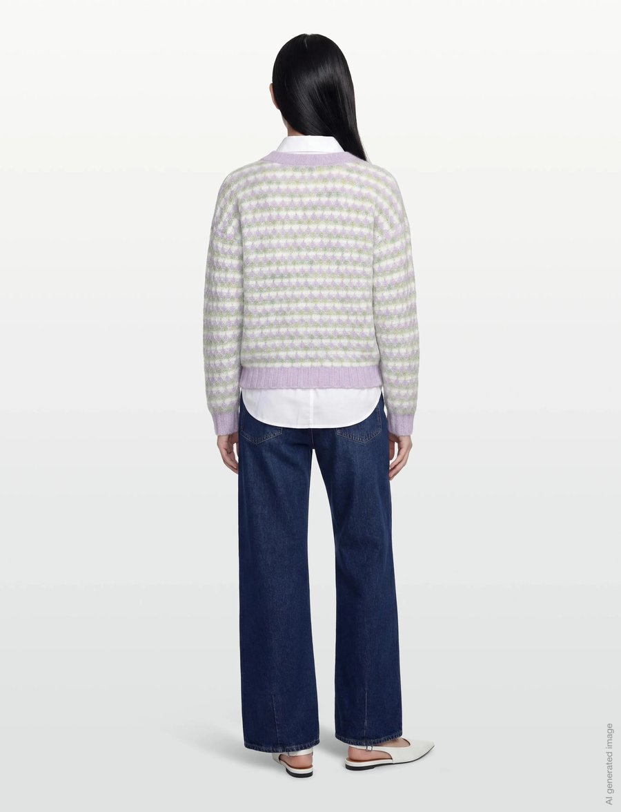 A-View - Sassi knit pullover - gebreide truien - green/purple - 4