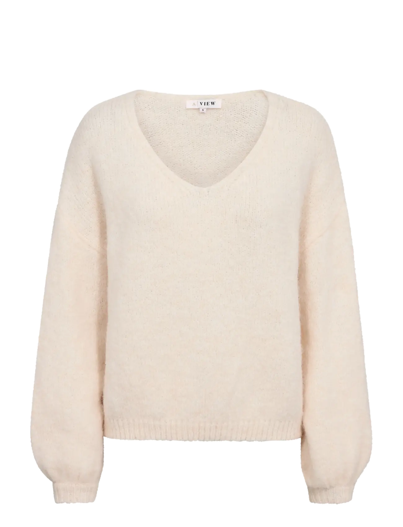 A-View Inge V-neck knit - Strickmode - OFF WHITE / cream