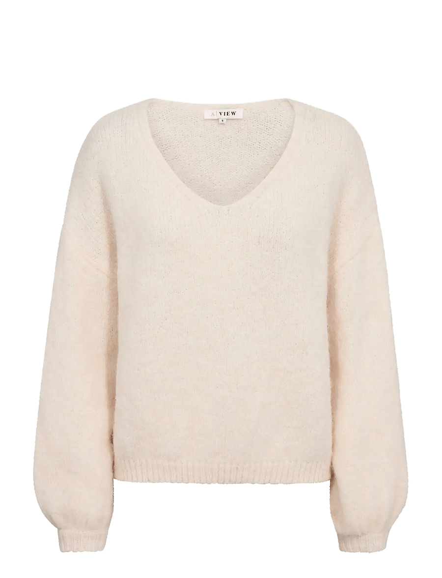 A-View - Inge V-neck knit - stickade tröjor - off white - 1