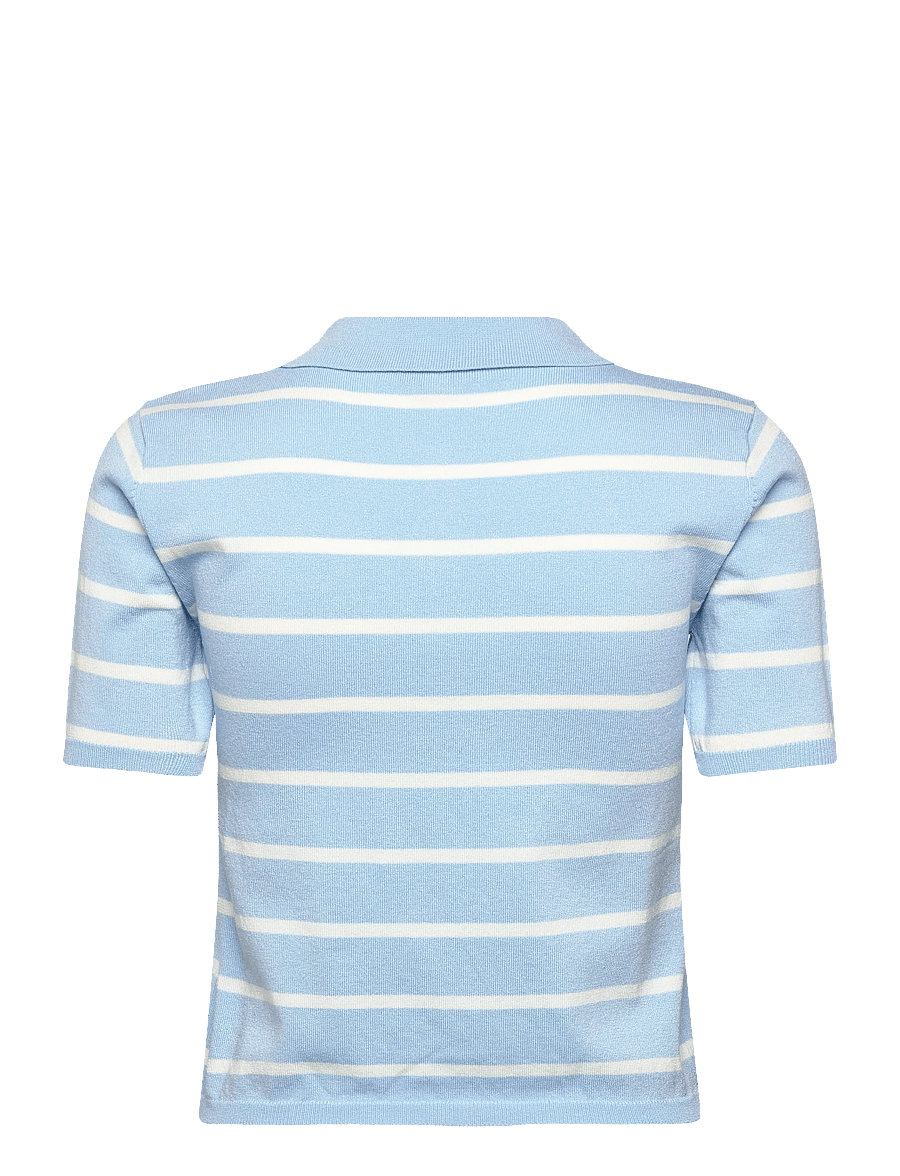 A-View - Elo knit polo - poloshirts - light blue/white stripe - 2