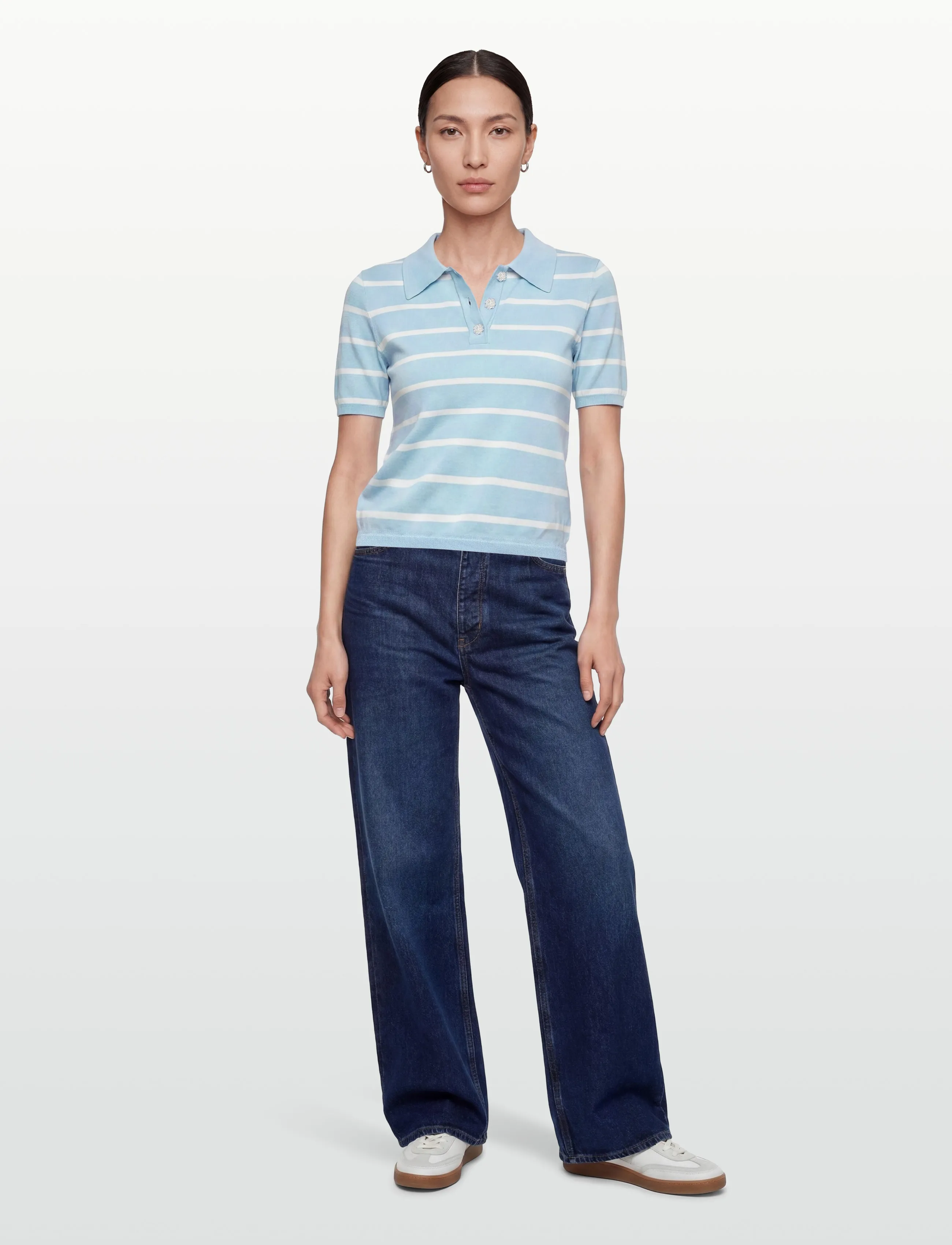 A-View Elo Knit Polo, 34, T-shirts & Oberteile, Blau - Polos, Frauen