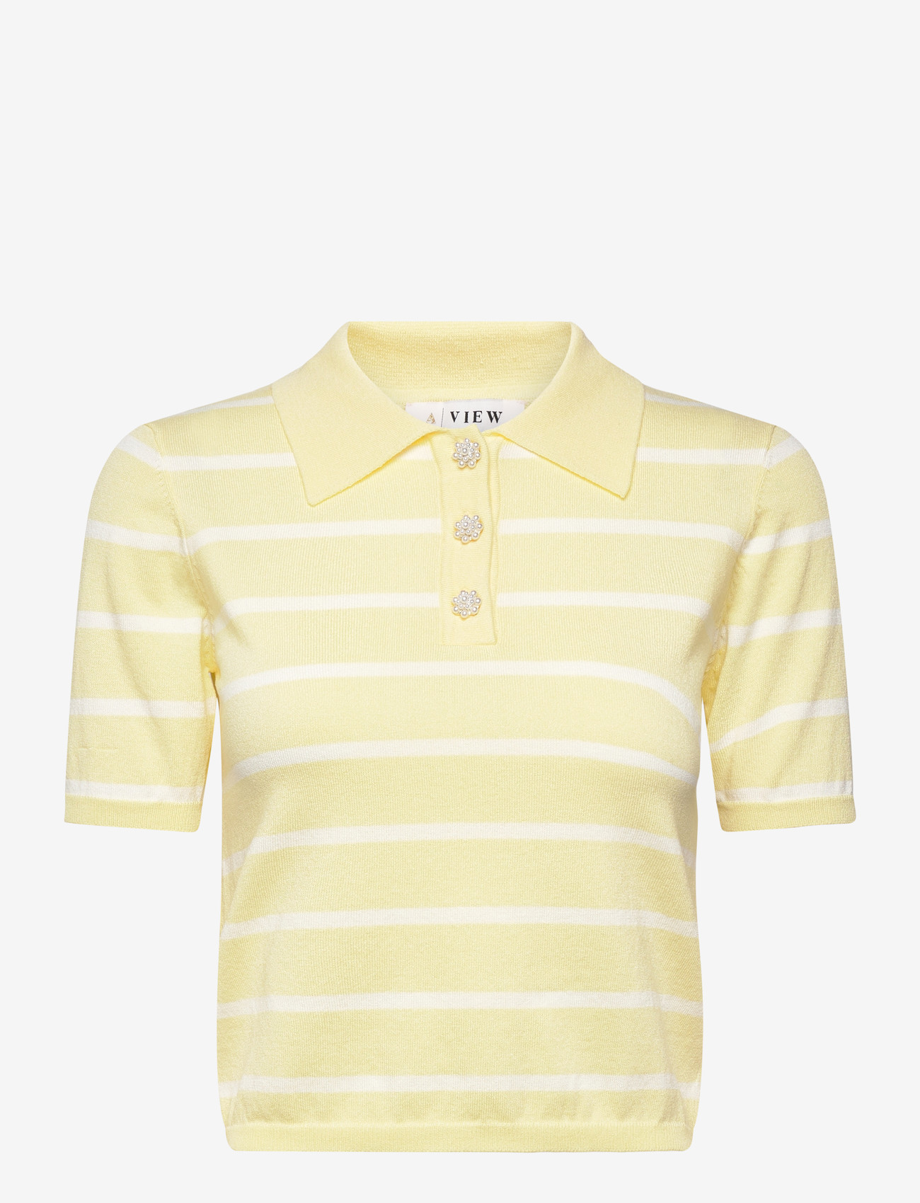 A-View - Elo knit polo - polosärgid - yellow/white - 0