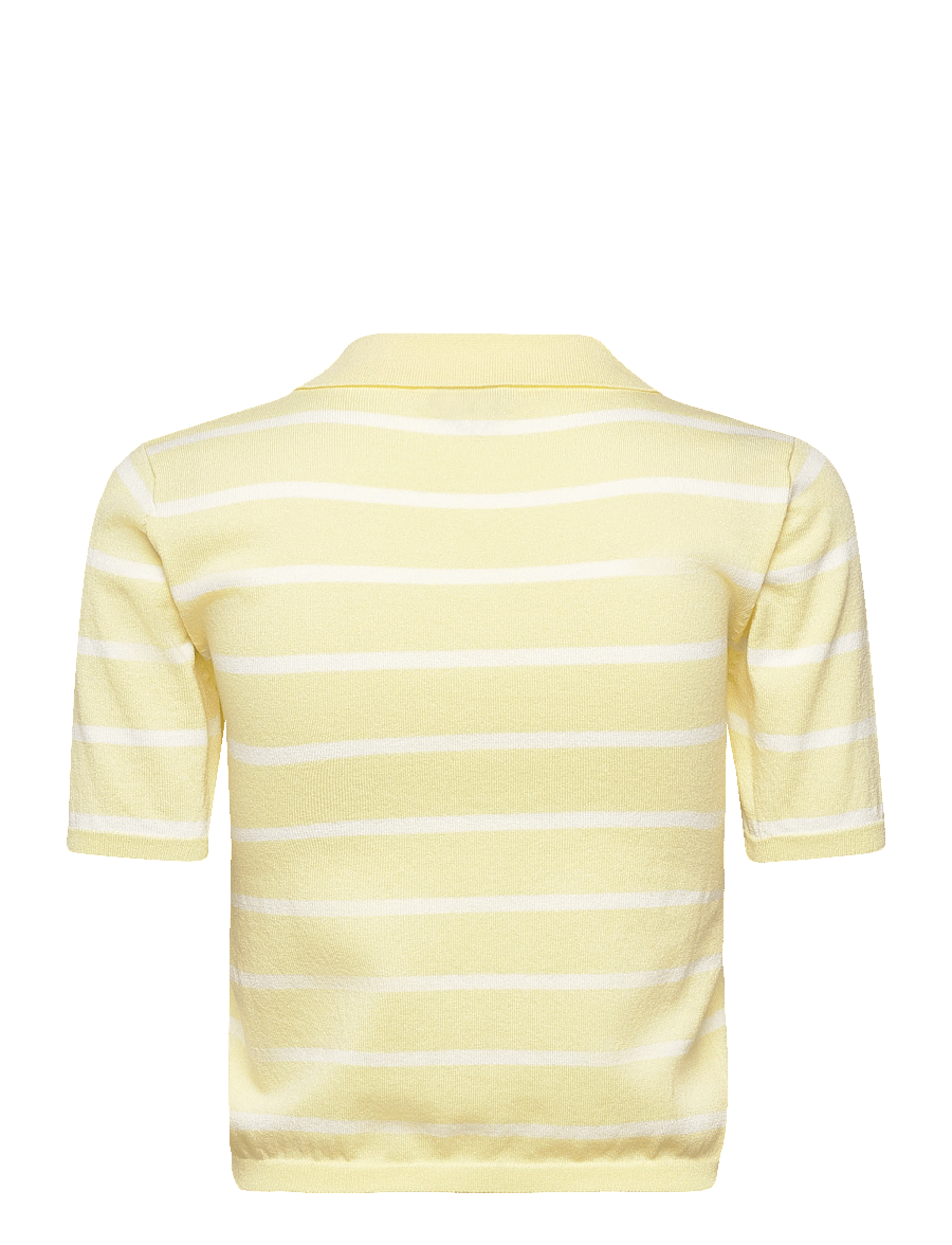 A-View - Elo knit polo - poloshirts - yellow/white - 2