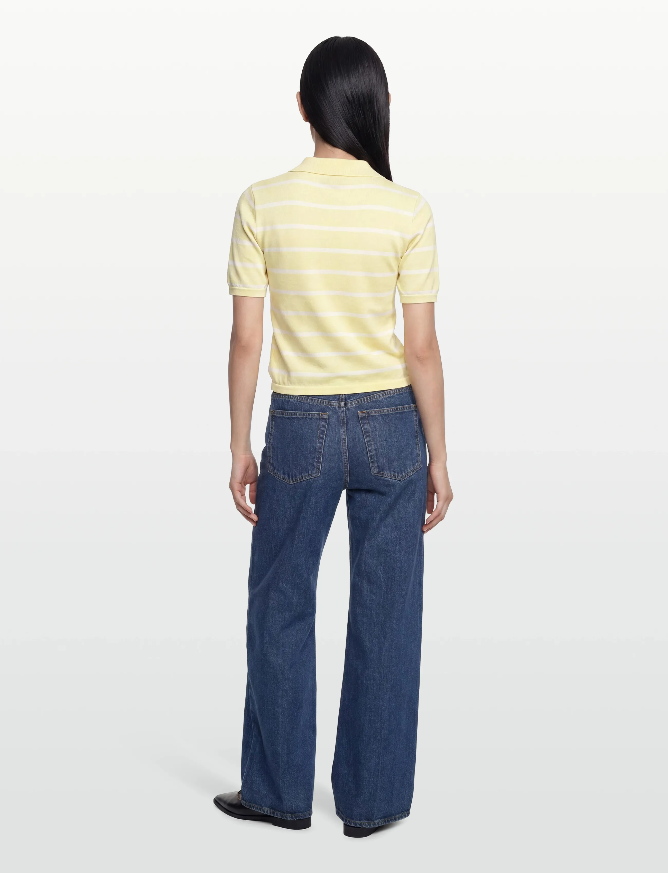 A-View - Elo knit polo - polosärgid - yellow/white - 4