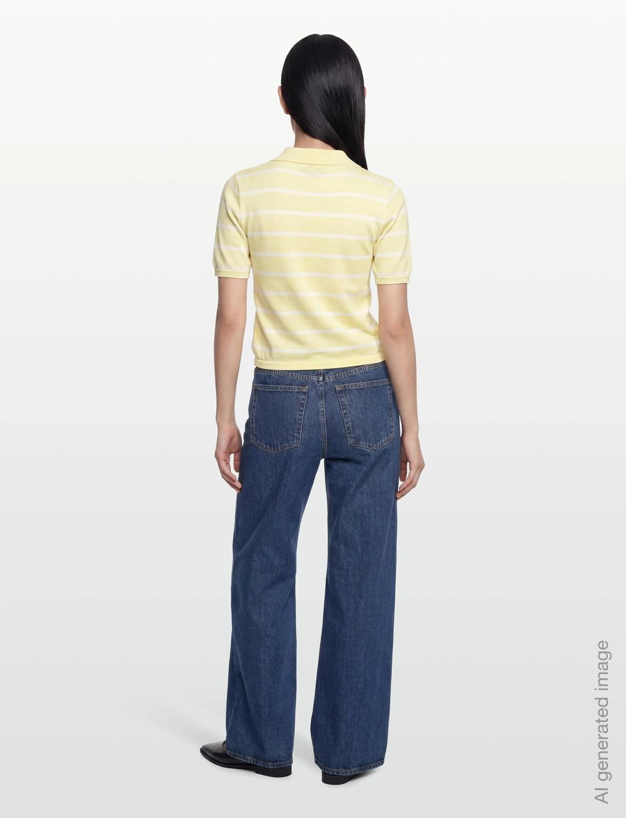A-View - Elo knit polo - poloshirts - yellow/white - 4