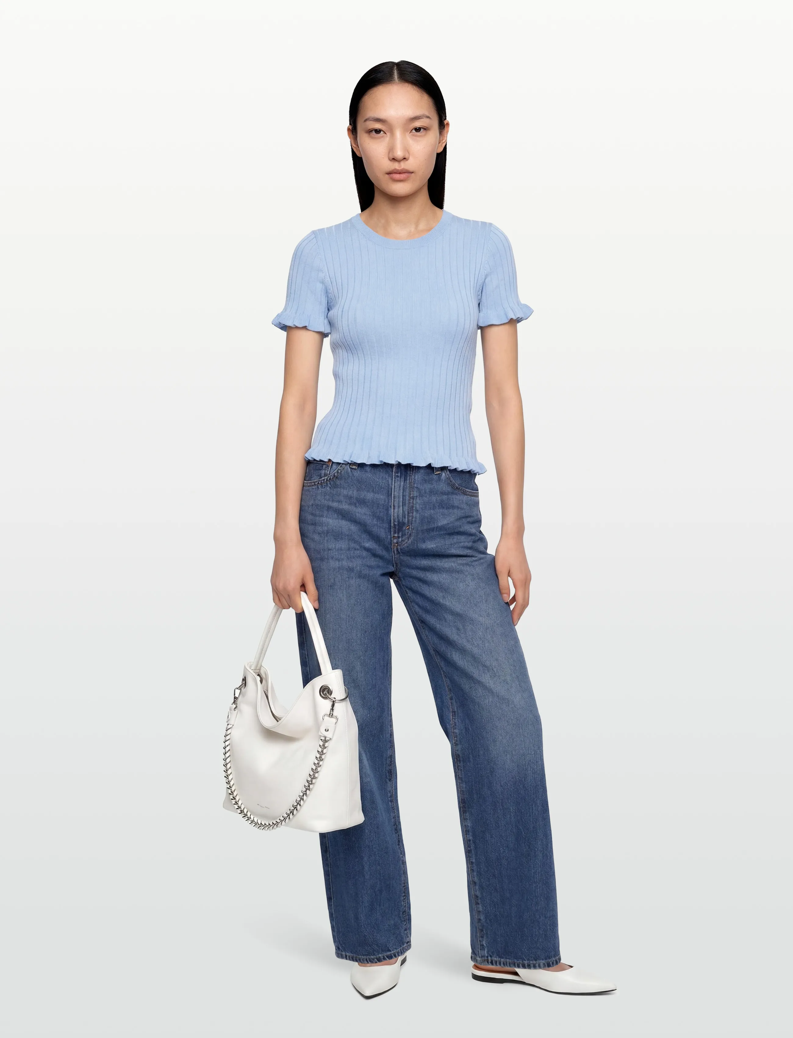 A-View Fabi Knit Top, 44, T-shirts & Oberteile, Blau - Polos, Frauen