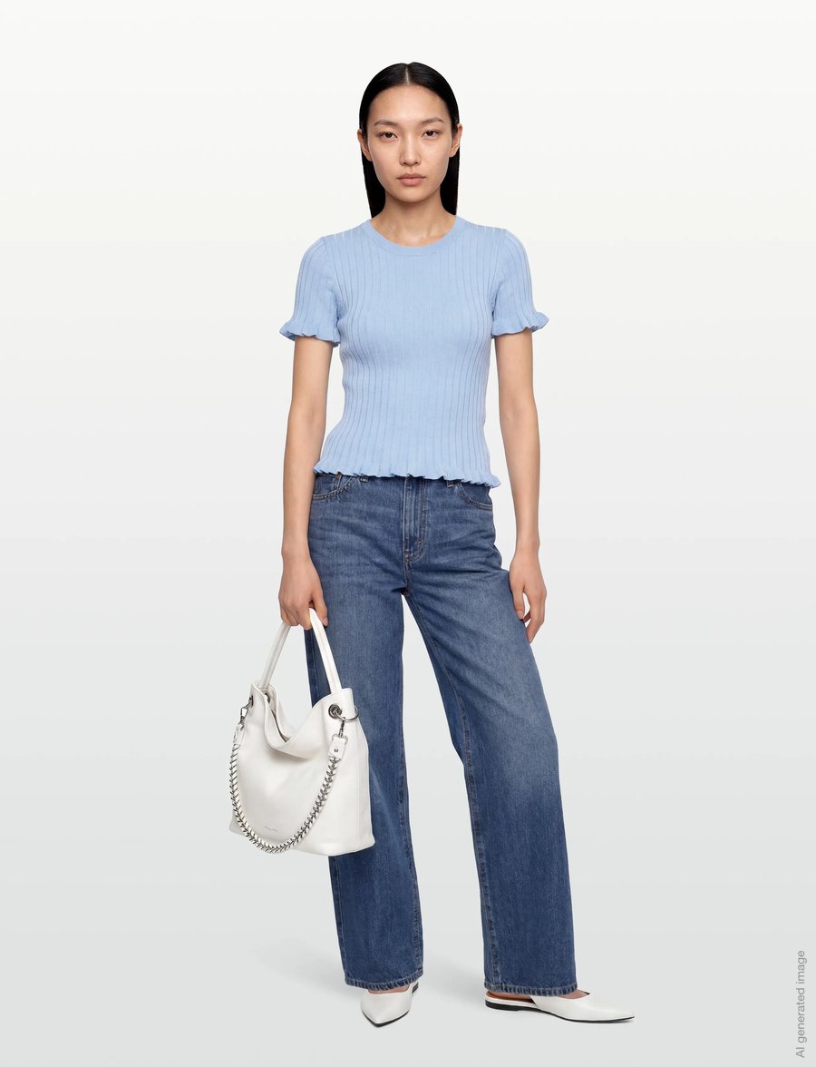 A-View - Fabi knit top - poloshirts - light blue - 0