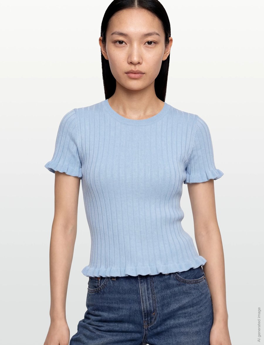 A-View - Fabi knit top - poloshirts - light blue - 3