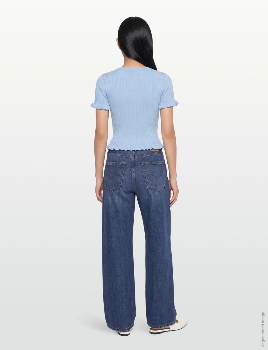 A-View - Fabi knit top - poloshirts - light blue - 4
