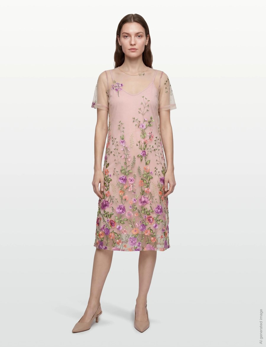 A-View - Fuschia midi dress - sommerkleider - 180 green/purple - 0